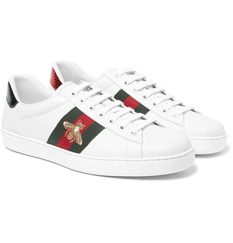 men's white gucci sneakers|gucci men's ace leather sneakers.